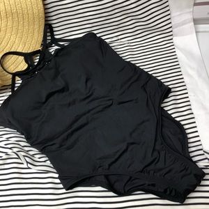 LA BLANCA ONE PIECE BLACK SWIMSUIT SIZE 6,NWOT